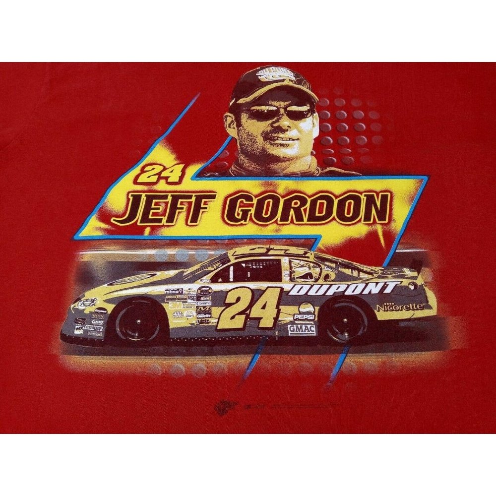 Jeff Gordon T-shirt Red Men's XL Vintage Winner's Circle NASCAR 24 Dupont Race